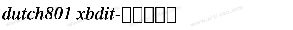 dutch801 xbdit字体转换